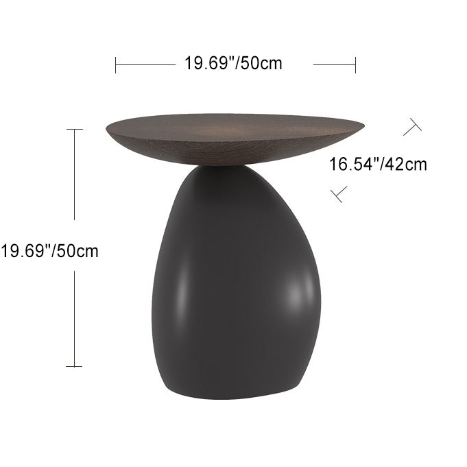 Mesa de café contemporánea escandinava redonda con base irregular de resina para sala de estar 