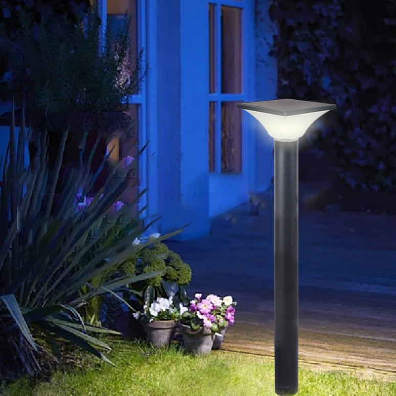 Lumière extérieure LED en aluminium PC pour jardin, moderne minimaliste, étanche, solaire, enfichable au sol, ronde carrée 