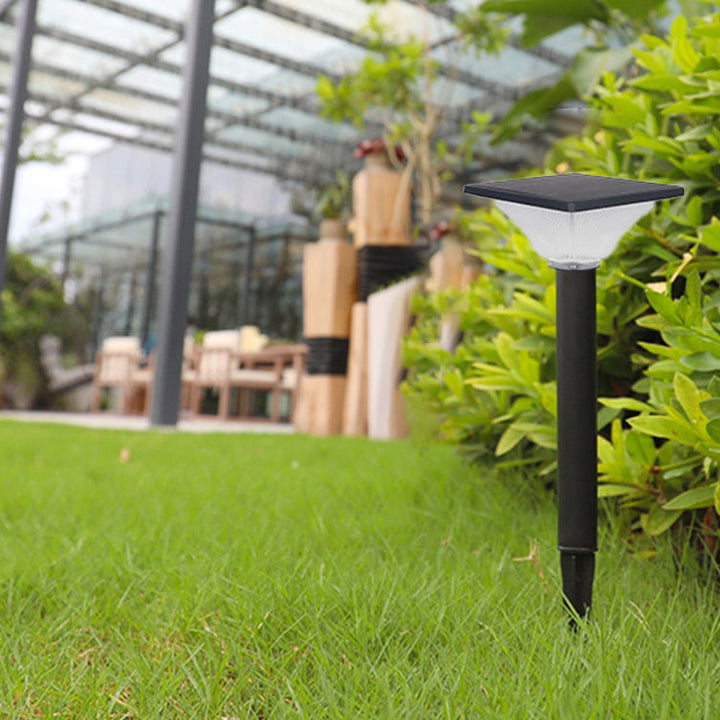 Lumière extérieure LED en aluminium PC pour jardin, moderne minimaliste, étanche, solaire, enfichable au sol, ronde carrée 