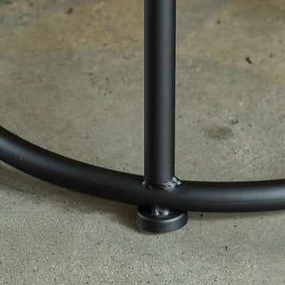 Tabouret de bar sans dossier en bois massif rond industriel contemporain avec cadre en fer et repose-pieds pour salle à manger 
