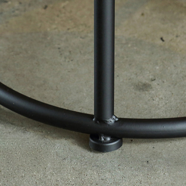 Tabouret de bar sans dossier en bois massif rond industriel contemporain avec cadre en fer et repose-pieds pour salle à manger 