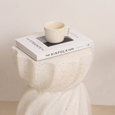 Mesa de café con textura de imitación de terrazo geométrico torcido nórdico contemporáneo para sala de estar 
