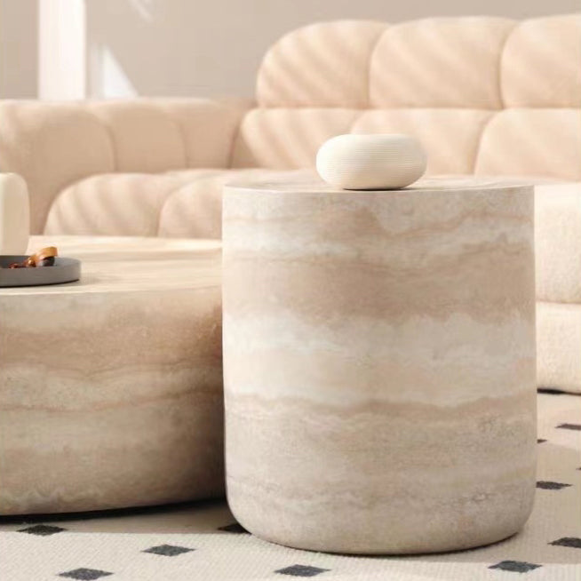 Moderner minimalistischer runder Couchtisch aus Fiberglas für das Wohnzimmer 