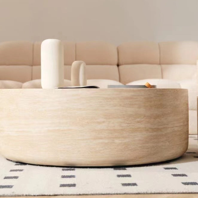 Moderner minimalistischer runder Couchtisch aus Fiberglas für das Wohnzimmer 