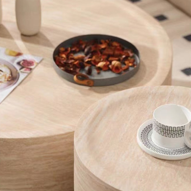 Moderner minimalistischer runder Couchtisch aus Fiberglas für das Wohnzimmer 