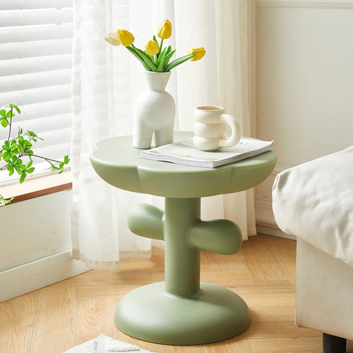 Moderner minimalistischer Couchtisch aus PE mit floralem Design, 1 Ebene, für das Wohnzimmer 