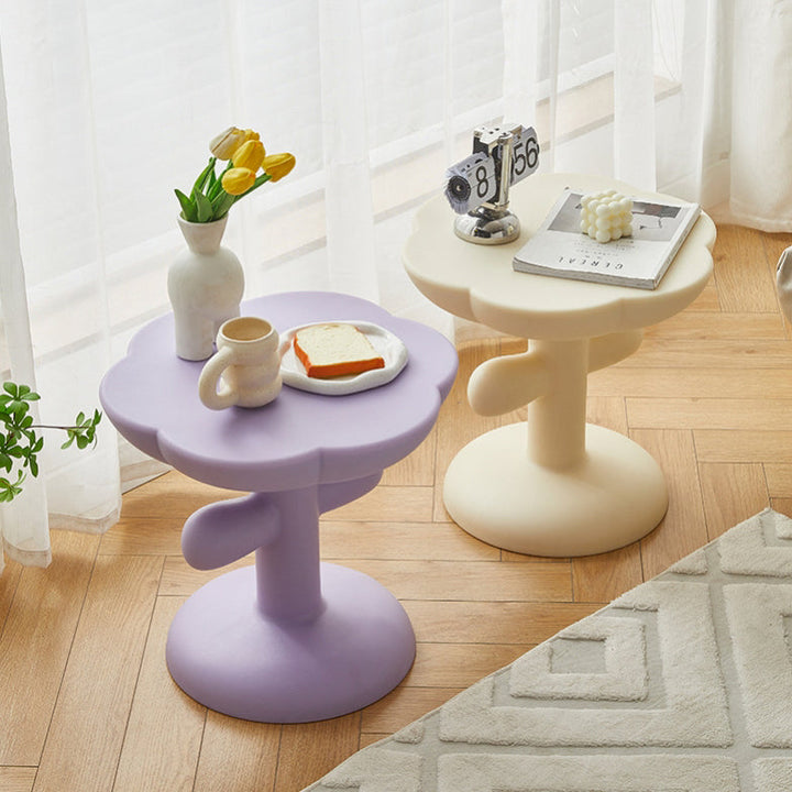 Moderner minimalistischer Couchtisch aus PE mit floralem Design, 1 Ebene, für das Wohnzimmer 