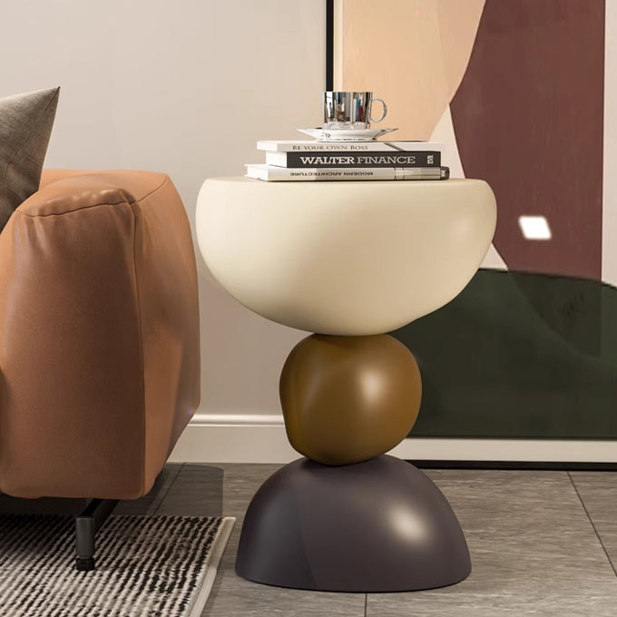 Table basse moderne minimaliste en résine de pierre pour salon 