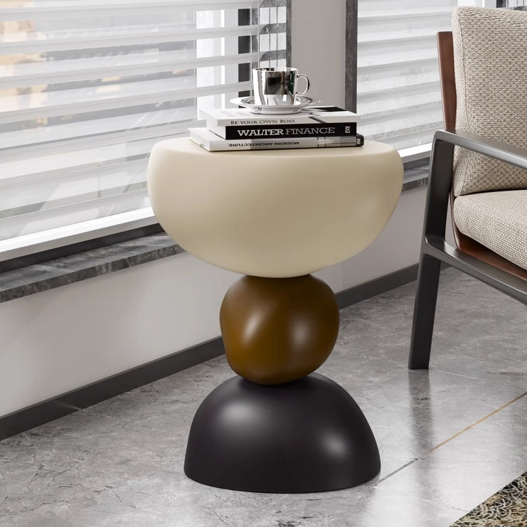 Table basse moderne minimaliste en résine de pierre pour salon 