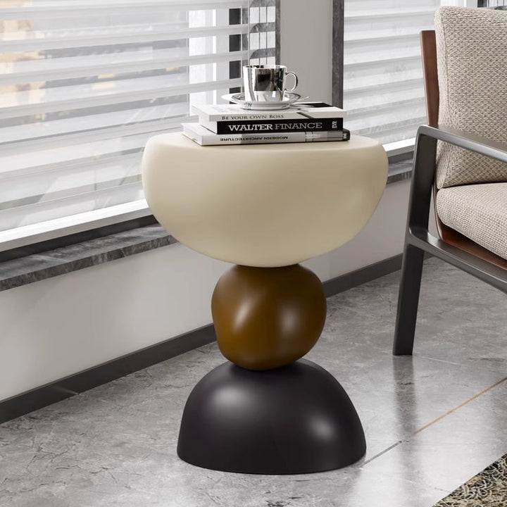 Table basse moderne minimaliste en résine de pierre pour salon 