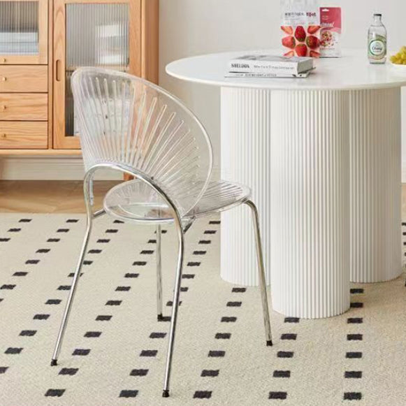 Moderner minimalistischer Stuhl aus ABS-Eisen mit Muschelschale und vier Beinen für das Wohnzimmer 