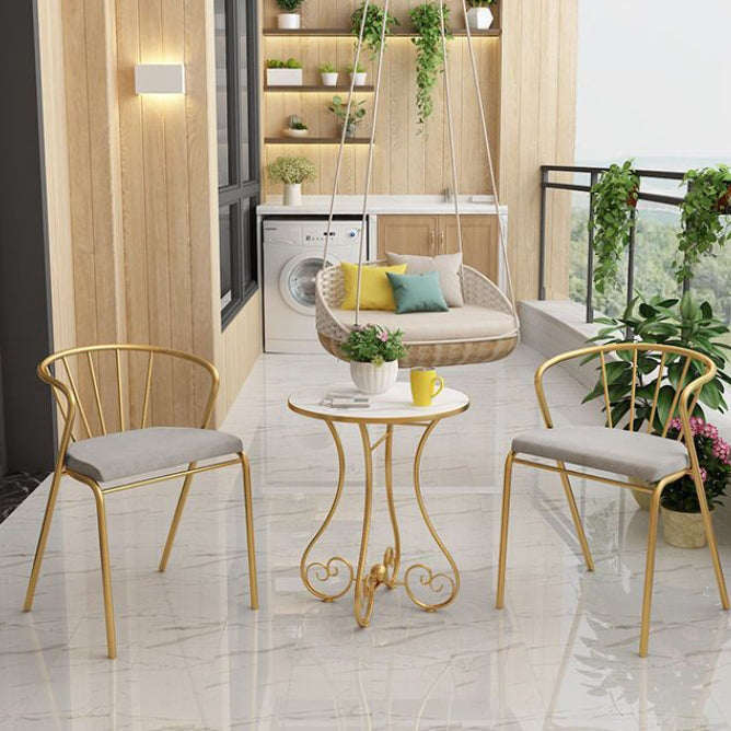 Contemporary Nordic Round Heart Base MDF Metal Coffee Table For Living Room