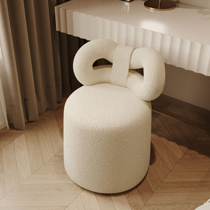 Tabouret pivotant contemporain en laine d&