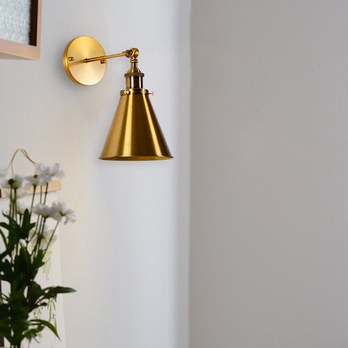 Lámpara de Aplique de Pared de 1 Luz de Cilindro Cónico de Hierro Retro Contemporáneo para Pasillo 