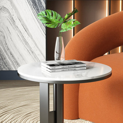 Table d'appoint contemporaine nordique en forme de cercle géométrique pour salon 