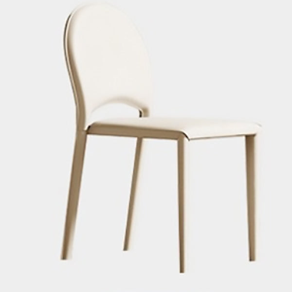 Modern Minimalist Saddle-Style Faux Leather Carbon Steel Sponge Square Elliptical Dining Chair Backrest For Dining Room
