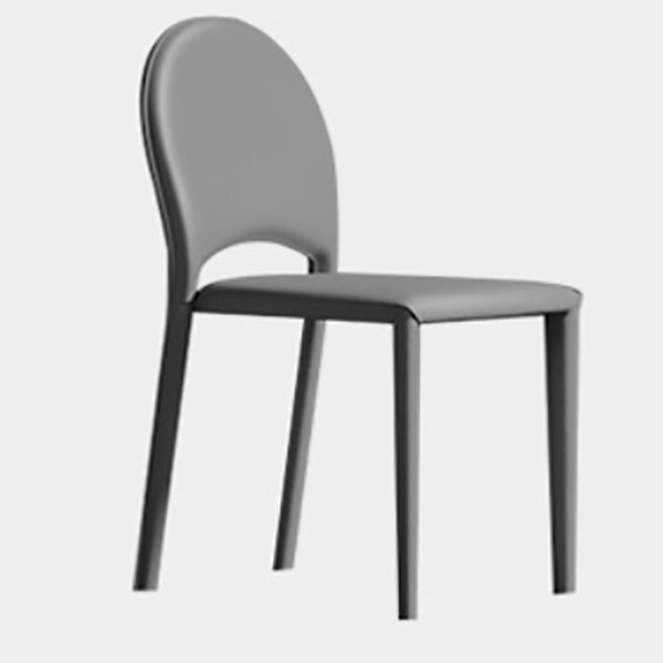 Modern Minimalist Saddle-Style Faux Leather Carbon Steel Sponge Square Elliptical Dining Chair Backrest For Dining Room