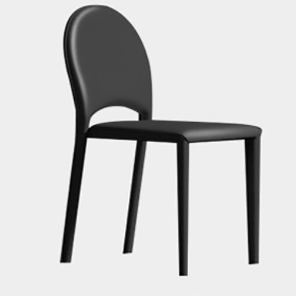 Modern Minimalist Saddle-Style Faux Leather Carbon Steel Sponge Square Elliptical Dining Chair Backrest For Dining Room