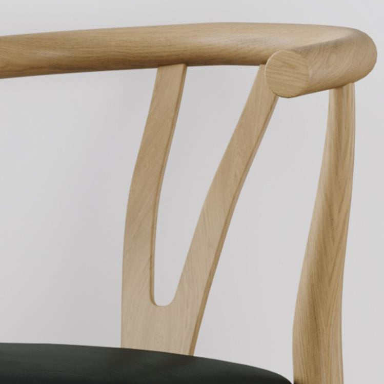 Chaise de salle à manger avec dossier incurvé carré en cuir de simplicité moderne, acier au carbone et éponge 