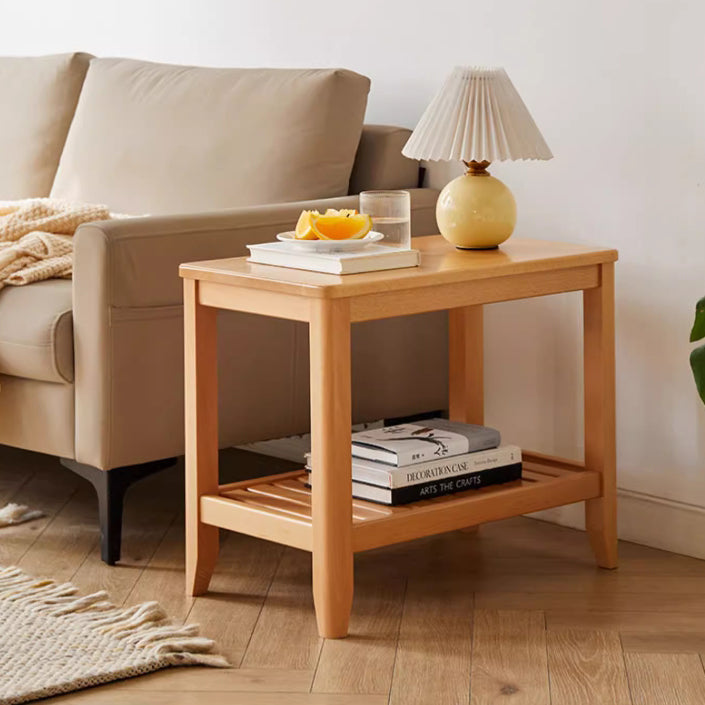 Mesa de café cuadrada de madera minimalista moderna con cuatro patas para sala de estar 
