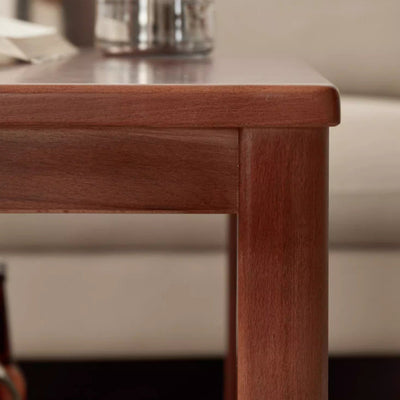 Mesa de café cuadrada de madera minimalista moderna con cuatro patas para sala de estar 