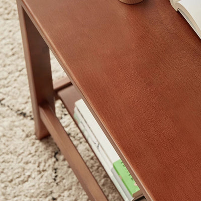 Mesa de café cuadrada de madera minimalista moderna con cuatro patas para sala de estar 