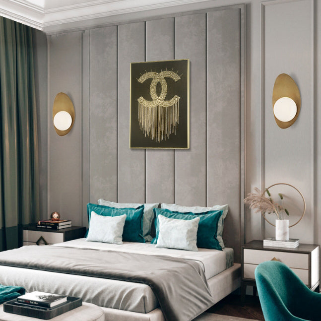 Applique murale 1-lumière en forme de boule en fer et verre scandinave contemporain pour chambre à coucher 
