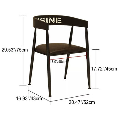 Silla de comedor contemporánea nórdica con estructura de hierro redonda y tapizada en cuero sintético con respaldo y reposabrazos para comedor 