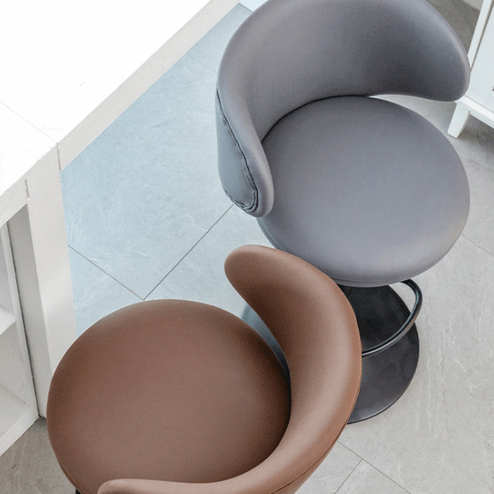 Moderner minimalistischer runder Stoff-Edelstahl-Barhocker mit Rückenlehne für das Esszimmer 