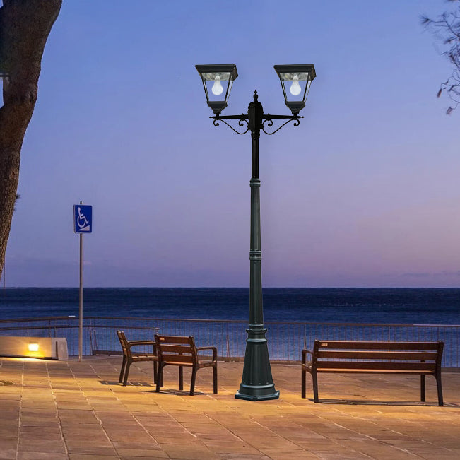 الإضاءة الخارجية للحديقة بتقنية LED مع أسطوانة زجاجية من سبائك الألومنيوم التقليدية الصينية الشمسية والمقاومة للماء 