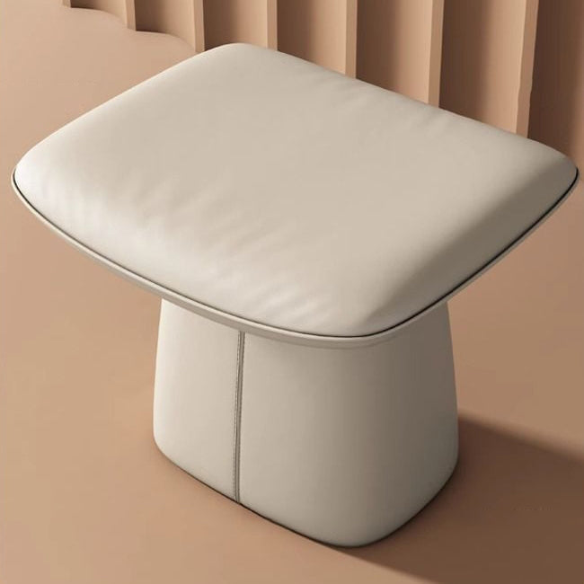 Modern Minimalist Square Microfiber Leather Pine Wood Vanity Stool Backless Armless For Bedroom