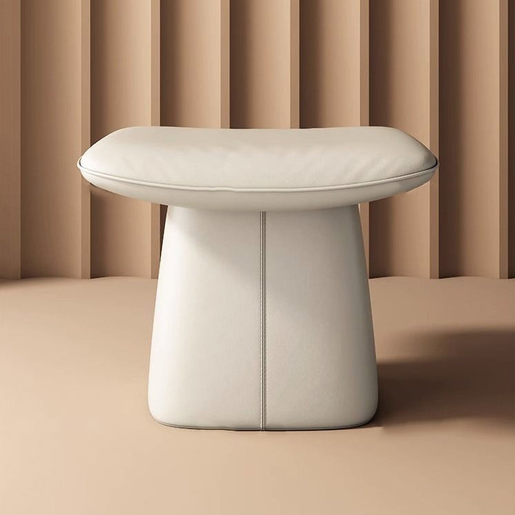 Modern Minimalist Square Microfiber Leather Pine Wood Vanity Stool Backless Armless For Bedroom