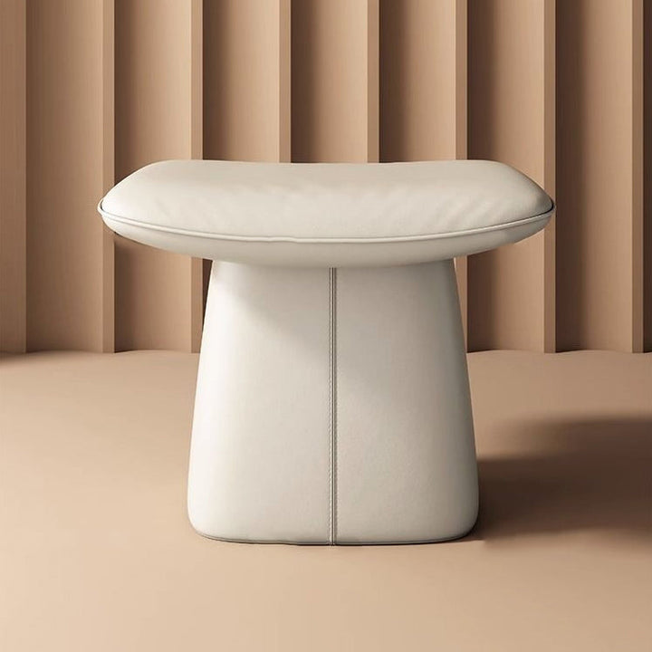 Modern Minimalist Square Microfiber Leather Pine Wood Vanity Stool Backless Armless For Bedroom