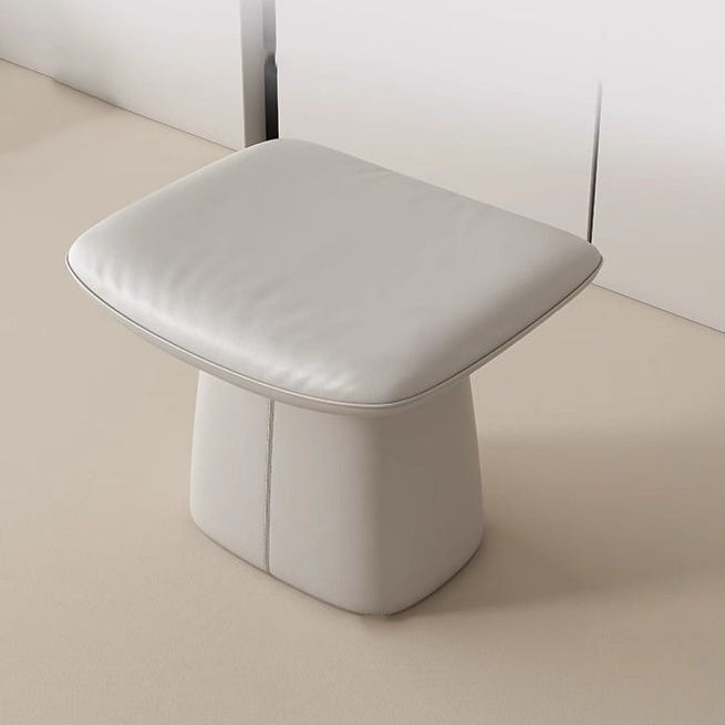 Modern Minimalist Square Microfiber Leather Pine Wood Vanity Stool Backless Armless For Bedroom