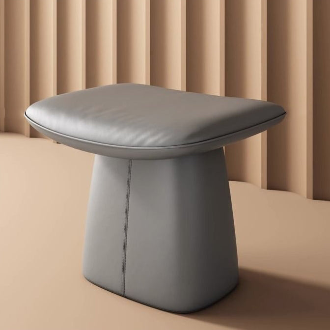 Modern Minimalist Square Microfiber Leather Pine Wood Vanity Stool Backless Armless For Bedroom