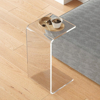 Zeitgenössischer skandinavischer quadratischer Acryl-Beistelltisch 1-stufig für das Wohnzimmer 