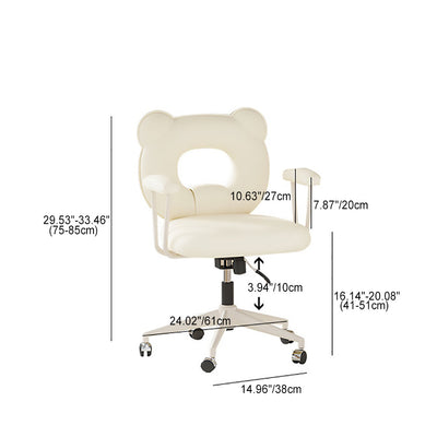 Zeitgenössischer nordischer Leder-Stahl-Eisen-Schwamm-Bär-Quadrat-Schreibtischstuhl mit Rückenlehne und Armlehne, verstellbar für Heimbüro 