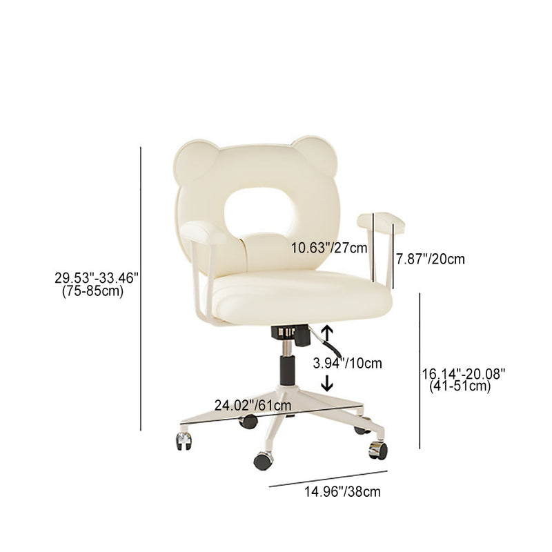 Zeitgenössischer nordischer Leder-Stahl-Eisen-Schwamm-Bär-Quadrat-Schreibtischstuhl mit Rückenlehne und Armlehne, verstellbar für Heimbüro 