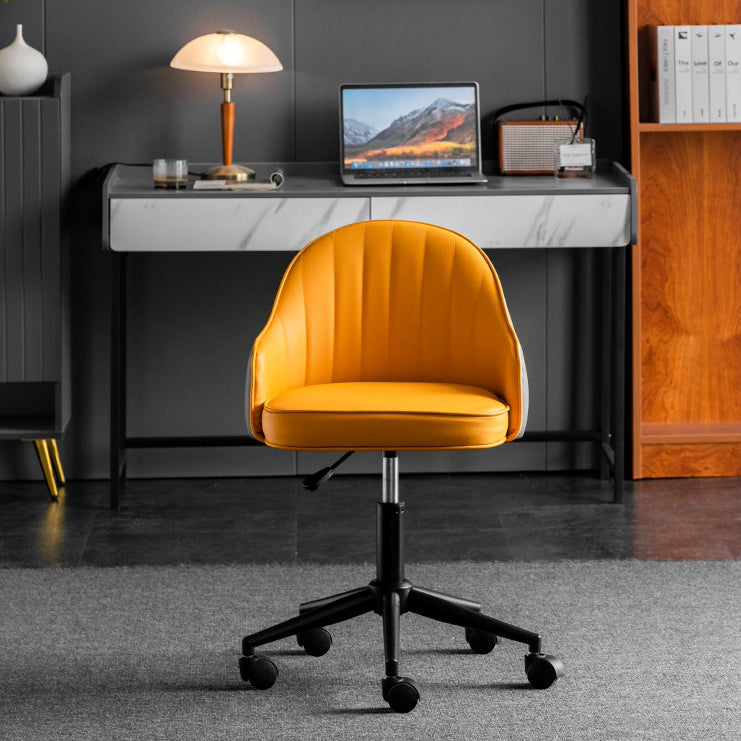 Simplicité Moderne Similicuir Éponge Acier Inoxydable SGS Chaise de Bureau Dossier Mobile Pour Maison Bureau 