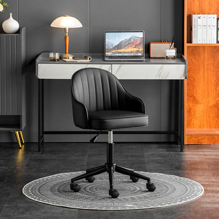 Simplicité Moderne Similicuir Éponge Acier Inoxydable SGS Chaise de Bureau Dossier Mobile Pour Maison Bureau 