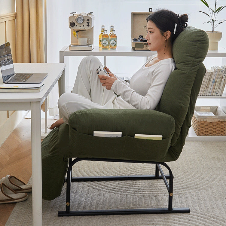 Simplicité Moderne Repose-pieds Carré en Velours Côtelé Coton Éponge Fer Acier au Carbone Réglable Pour Chambre 