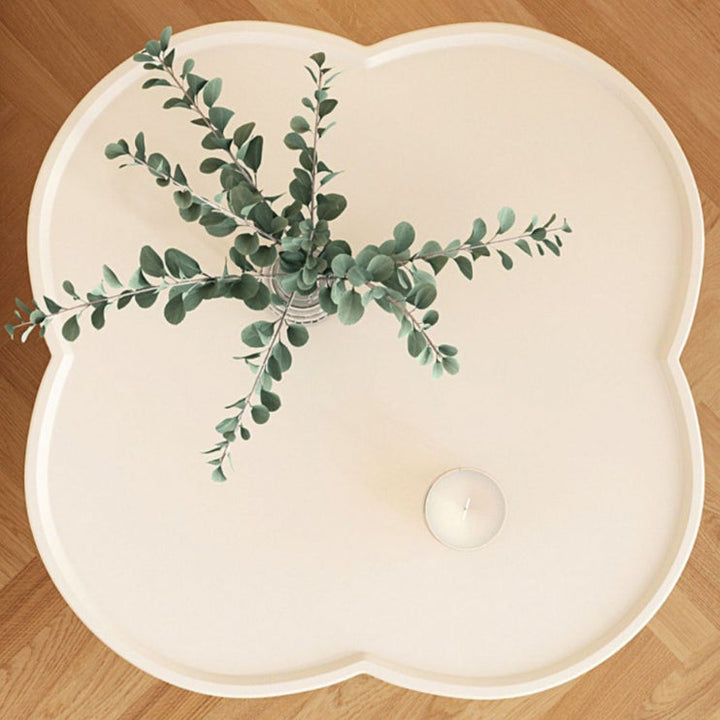 Table de bout rond à trèfle à quatre feuilles en PP moderne et simplicité à 2 niveaux pour salon 