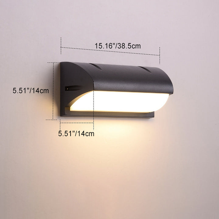 Modern Simple Geometry Outdoor Waterproof Sensor LED Wall Sconce Lamp