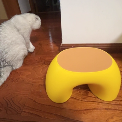 Tabouret sans dossier ni accoudoirs en forme d'arc-en-ciel créatif contemporain pour le salon 