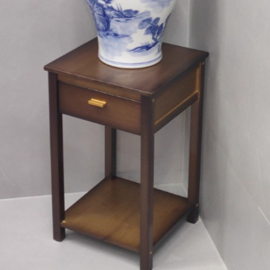 Traditional Chinese Rectangular Bamboo Wood Side Table 2/3 Tier For Living Room