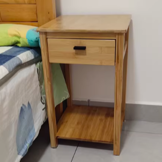 Traditional Chinese Rectangular Bamboo Wood Side Table 2/3 Tier For Living Room