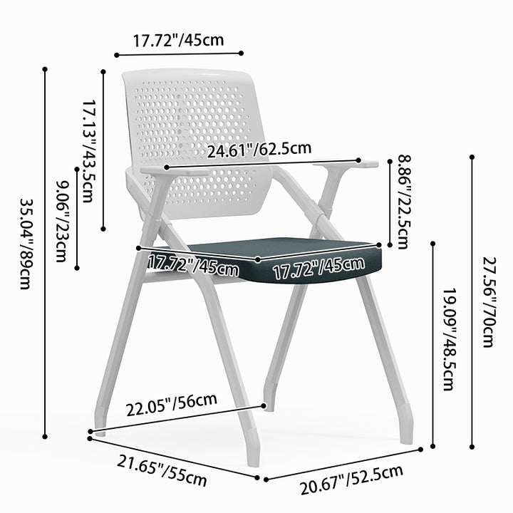Modern Ergonomic Breathable Mesh Seat High Density Foam Meeting Chair - Rectangular Foldable Training Chair Space Saving Design For Home Office