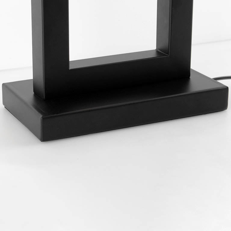 Lampe de table à 1 lumière en fer forgé chinois traditionnel avec abat-jour en tissu pour chambre 