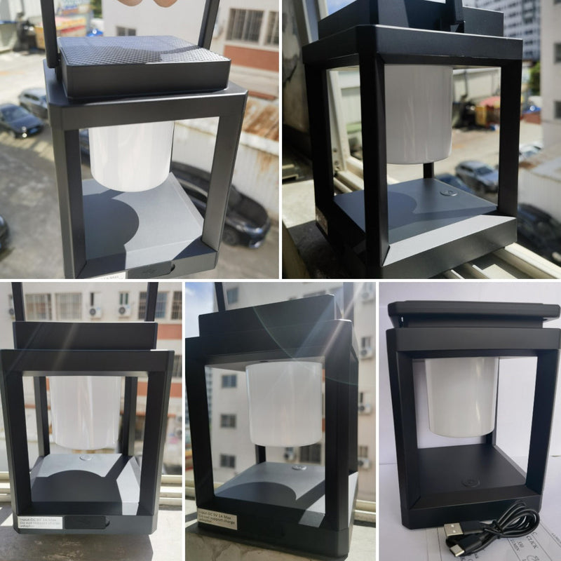 Lumière extérieure portable LED solaire carrée en PC ABS étanche minimaliste moderne pour jardin 