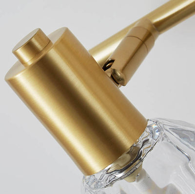 Lámpara de pared de lujo moderno cilindro diamante todo latón cristal 2/3 luces para baño 